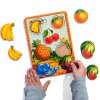 Ovoce 1 trivrstva vkladacka puzzle velikosti montessori