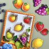 PSF045 Ovoce 2 trivrstva vkladacka puzzle velikosti montessori eduhry