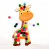 Žirafka čísla do 30 s bambulkami pompomky hmatové hry