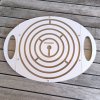 Balanční deska ruční velká labyrint s kuličkou dřevěný