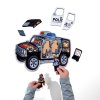 PSF111 Policie tvarové puzzle dřevěná vkládačka policejní auto dvouvrstvé 4