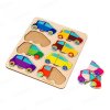 dřevěná vkládačka puzzle poloviny Autíčka