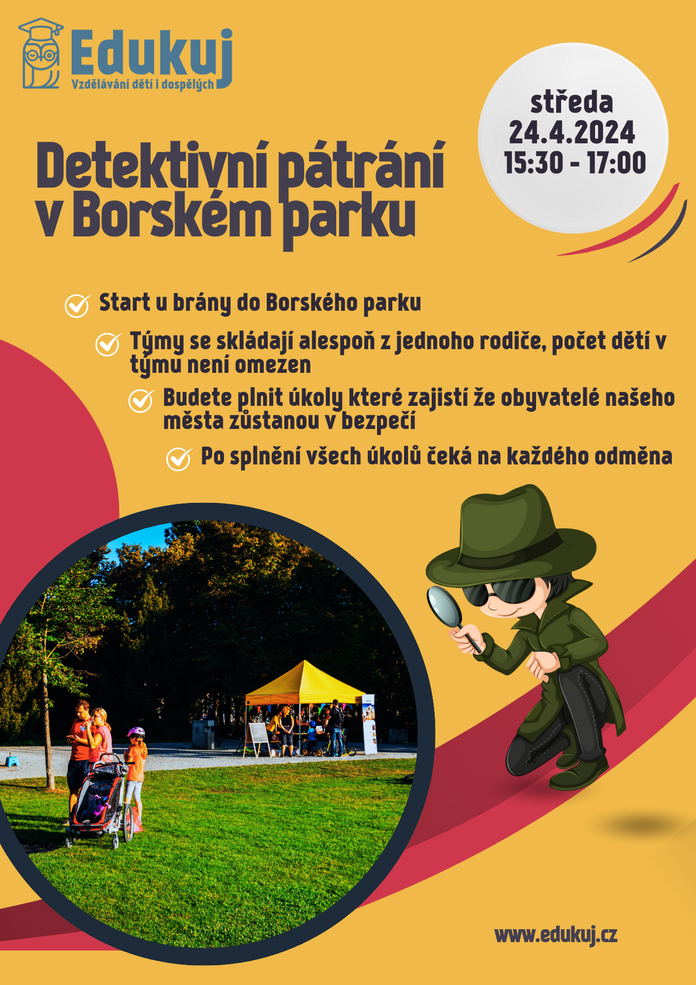 Detektivní pátrání v Borském parku - duben