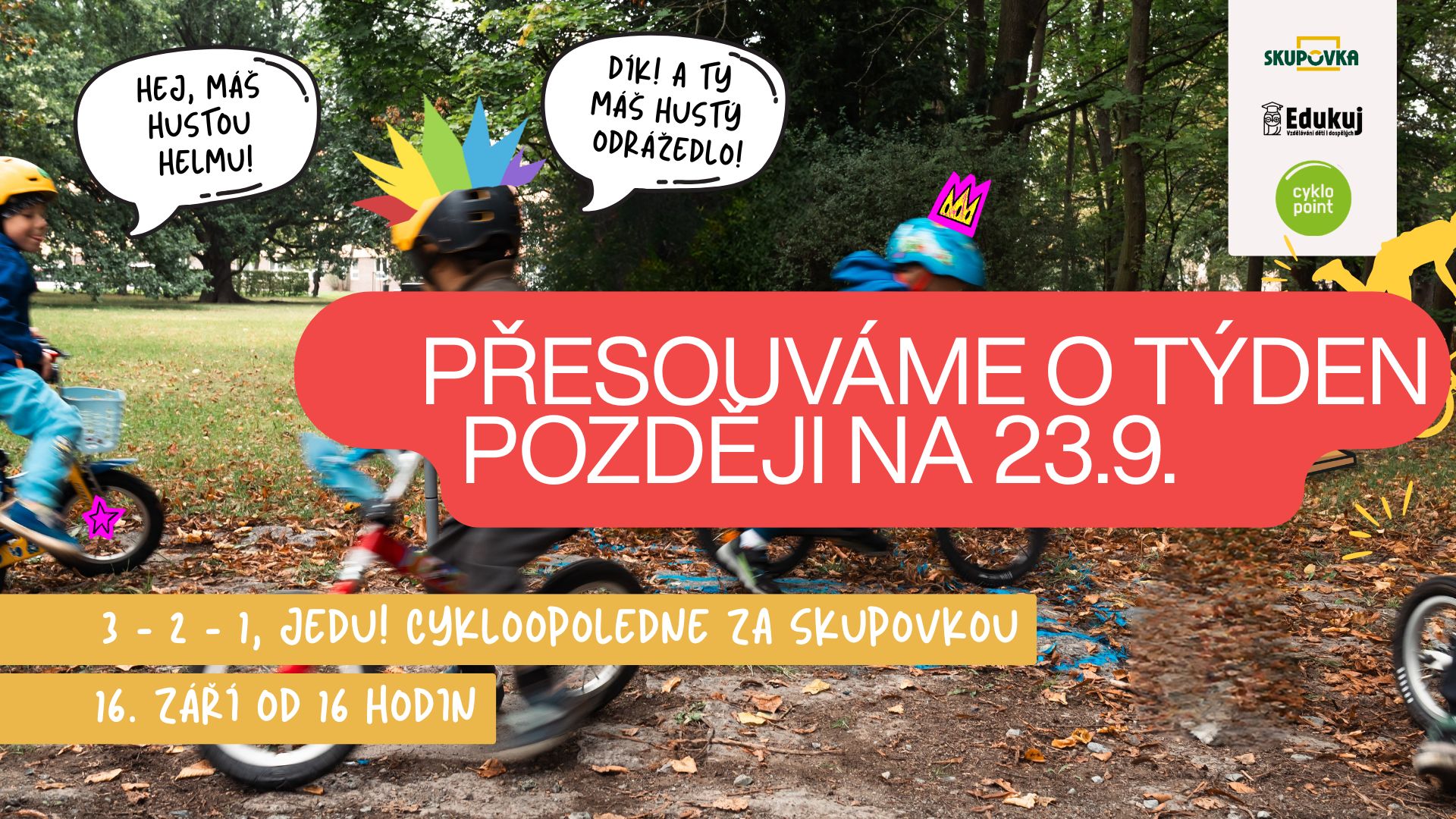 🚲 3–2–1, jedu! Cykloodpoledne za Skupovkou