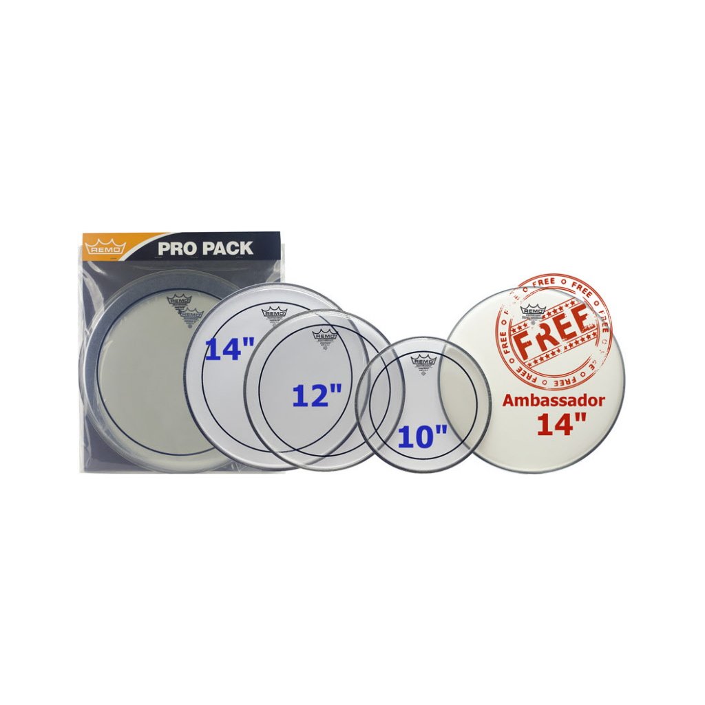 20691 remo pinstripe clear studio set 14 ambassador coated
