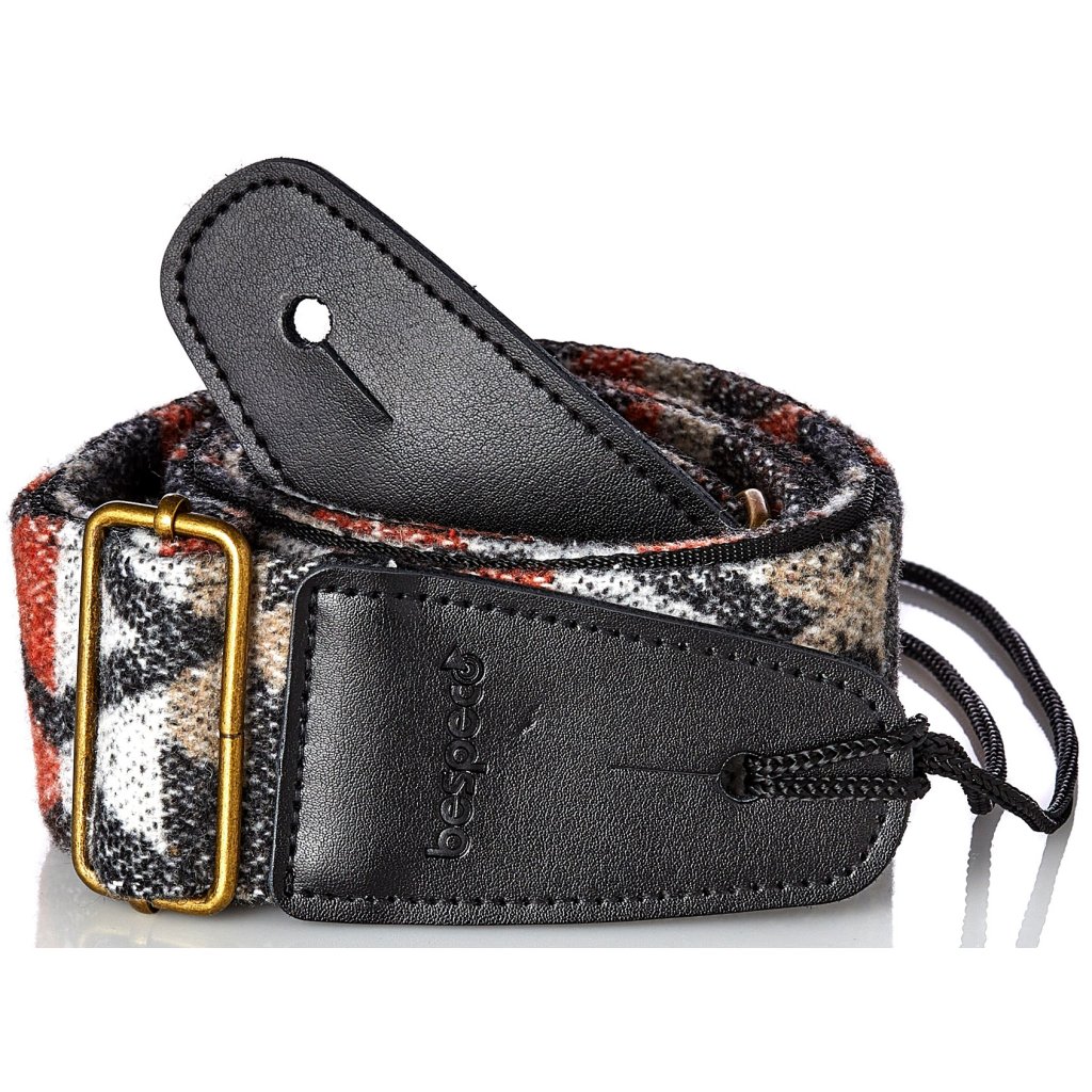 BESPECO Vintage-style Strap Black Pattern Wool/Polyester Metal Buckle