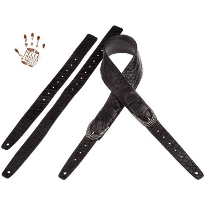 15489 magrab twin buckle tc embossed cocco pros nero 7 cm fibbie groove argento