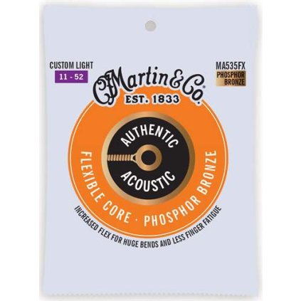 15741 martin authentic acoustic flexible core 92 8 phosphor bronze custom light