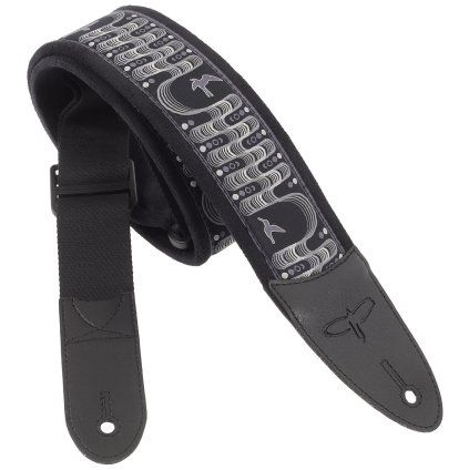 PRS 2.4" Padded Guitar Strap w/FLASH Custom Jacquard Birds Wavelength Charcoal