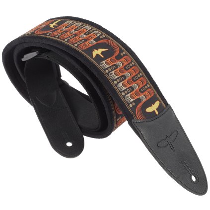 PRS 2.4" Padded Guitar Strap w/FLASH, Custom Jacquard Birds Wavelength, Yellow