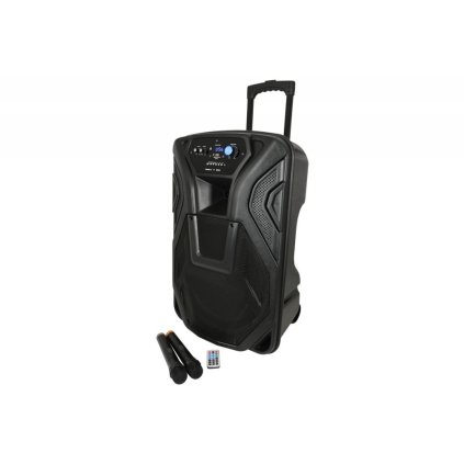 QTX BUSKER-15, mobilný 15" zvukový systém USB/SD/FM/BT/2x VHF, 100W