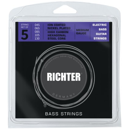 RICHTER Electric Bass Strings Ion Coated, 5-String, Medium 45-130