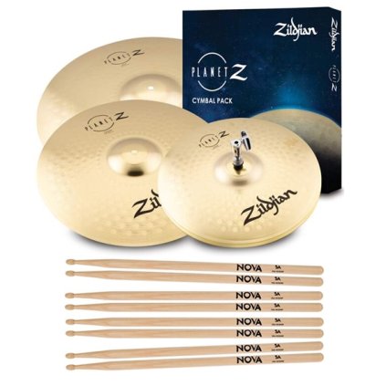 ZILDJIAN Planet Z 4 Cymbal pack + 4 páry paličiek NOVA 5A