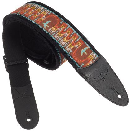 PRS 2.4" Padded Guitar Strap w/FLASH Custom Jacquard Birds Wavelength Orange