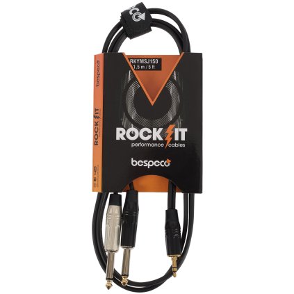 BESPECO ROCKIT Interlink Cable Jack 3,5 TRS - 2x Jack Mono 1,5 m