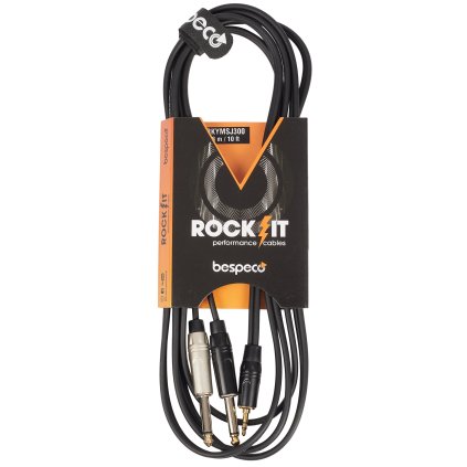 BESPECO ROCKIT Interlink Cable Jack 3,5 TRS - 2x Jack Mono 3 m