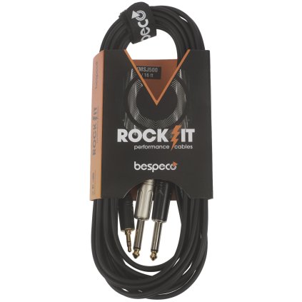 BESPECO ROCKIT Interlink Cable Jack 3,5 TRS - 2x Jack Mono 5 m