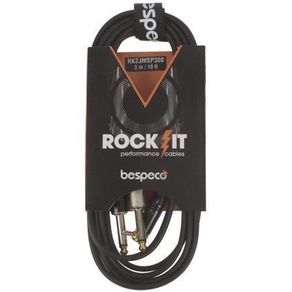 BESPECO ROCKIT Interlink Cable Jack 3,5 TRS M 90° - 2x Jack TS 3 m