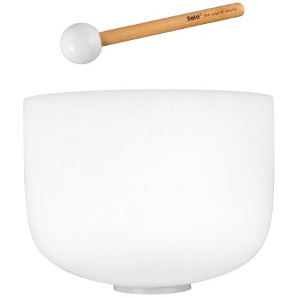 SELA 12" Crystak Singing Bowl Frosted E - 440 Hz
