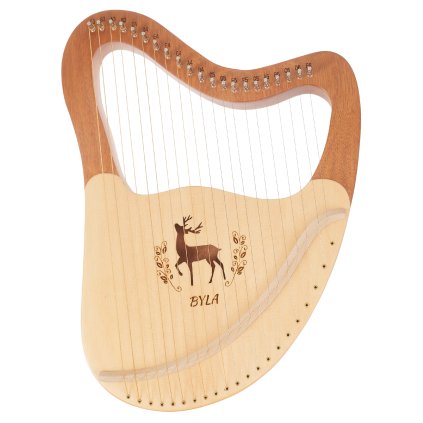 BYLA Lyre Harp 21 Strings Coffee