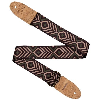 CASCHA CGS-VC9 Guitar Strap Vegan Cork Green Chevron