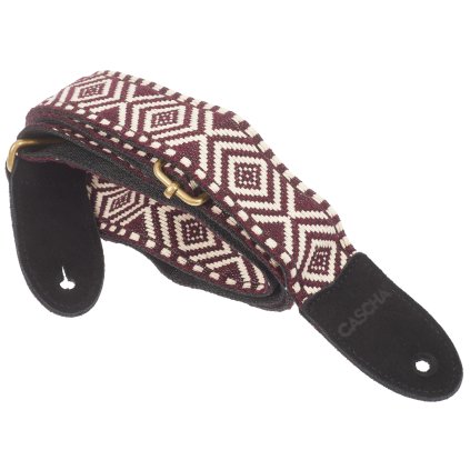 CASCHA CUS-JW6 Ukulele Strap Jacquard - Ethnic Brown & White