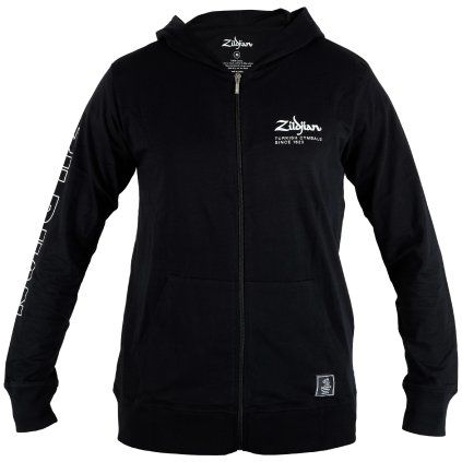 ZILDJIAN Lightweight Zip Hoodie, Black – Medium