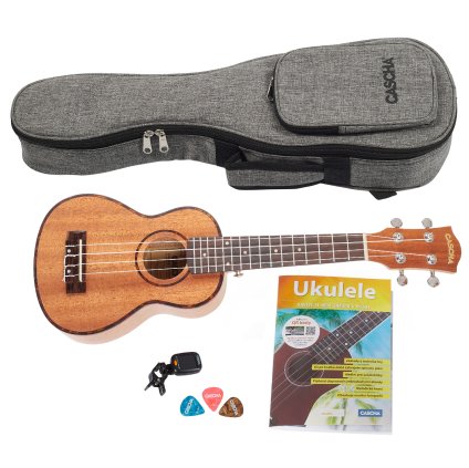 CASCHA HH 2027 CZ Soprano Mahogany Ukulele Bundle