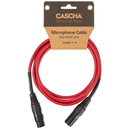 CASCHA Standard Line Mic Cable Red 2m