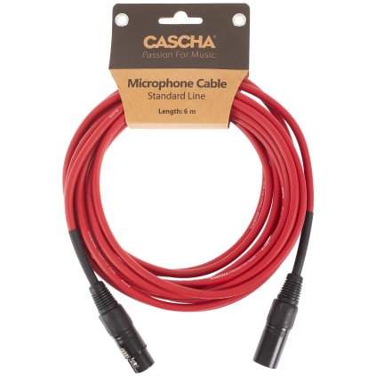 CASCHA Standard Line Mic Cable Red 6m
