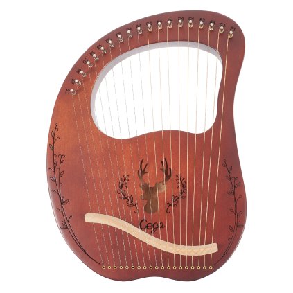 6471 cega cega lyre harp 19 strings coffee
