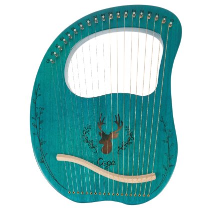 6666 cega lyre harp 19 strings blue
