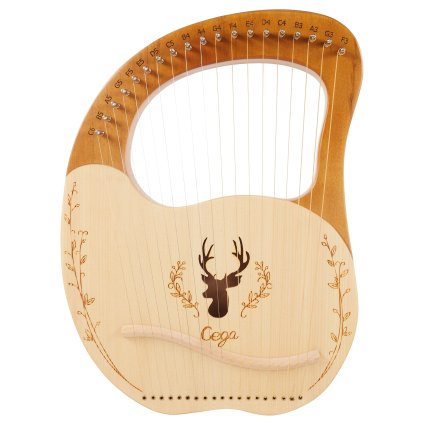 6672 cega lyre harp 19 strings white