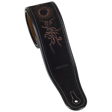 AMUMU Embroidered Totem Suede Strap Black