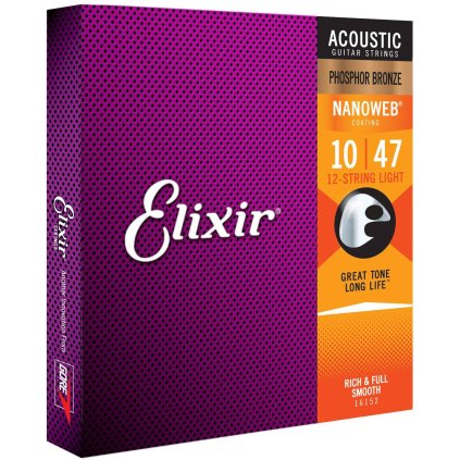 8265 elixir 16152 acoustic nanoweb phosphor bronze 12 string light