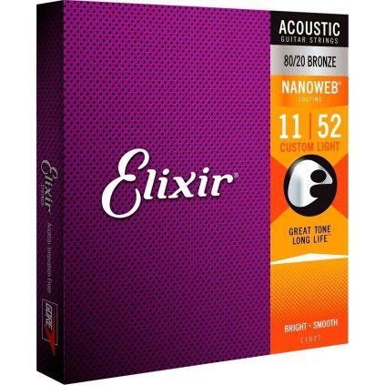 8292 elixir acoustic nanoweb 80 20 bronze custom light 11027