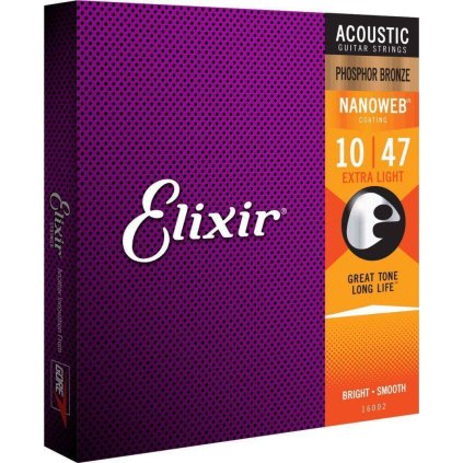 Elixir Acoustic NANOWEB Phosphor Bronze Extra Light 16002