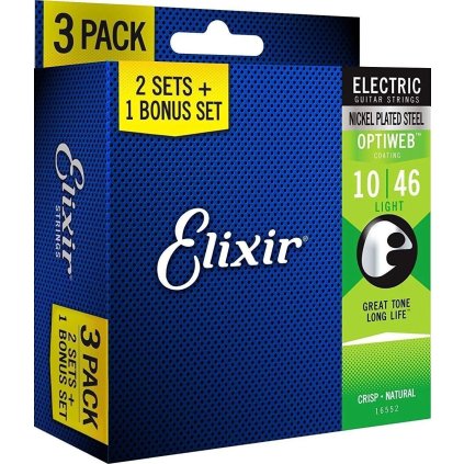 8325 elixir electric optiweb 10 46 3 pack