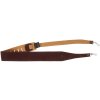 PERRI'S LEATHERS 7664 2.5” Soft Suede Sheepskin Padded Banjo Strap with Metal Hooks Dark Brown