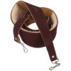 PERRI'S LEATHERS 7664 2.5” Soft Suede Sheepskin Padded Banjo Strap with Metal Hooks Dark Brown