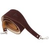 PERRI'S LEATHERS 7664 2.5” Soft Suede Sheepskin Padded Banjo Strap with Metal Hooks Dark Brown