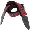 PRS 2" Guitar Strap, Custom Jacquard Birds Fleur, Red