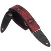 PRS 2" Guitar Strap, Custom Jacquard Birds Fleur, Red