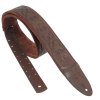 PRS 2.4" Padded Guitar Strap w/RAS, Custom Leather (Faux) Birds, Brown