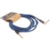 CASCHA Professional Line Guitar Cable, Angled, Tweed Blue, 3 m