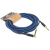 CASCHA Professional Line Guitar Cable, Angled, Tweed Blue, 6 m