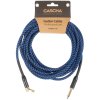 CASCHA Professional Line Guitar Cable, Angled, Tweed Blue, 6 m
