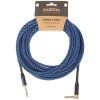 CASCHA Professional Line Guitar Cable, Angled, Tweed Blue, 9 m