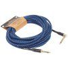 CASCHA Professional Line Guitar Cable, Angled, Tweed Blue, 9 m
