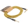 CASCHA Professional Line Guitar Cable, Angled, Tweed Natural, 3 m